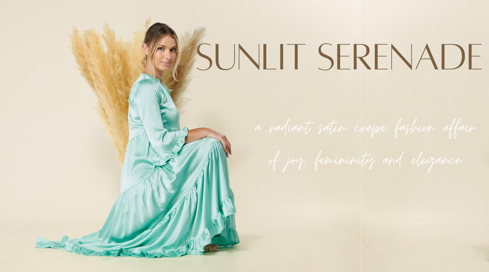 Sunlit Serenade: A Radiant Satin Crepe Fashion Affair