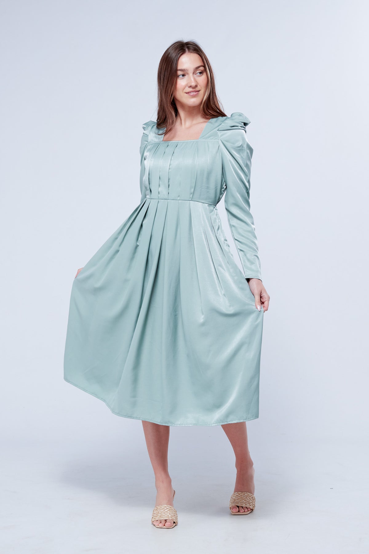 Harper Blue Shimmery Midi Dress