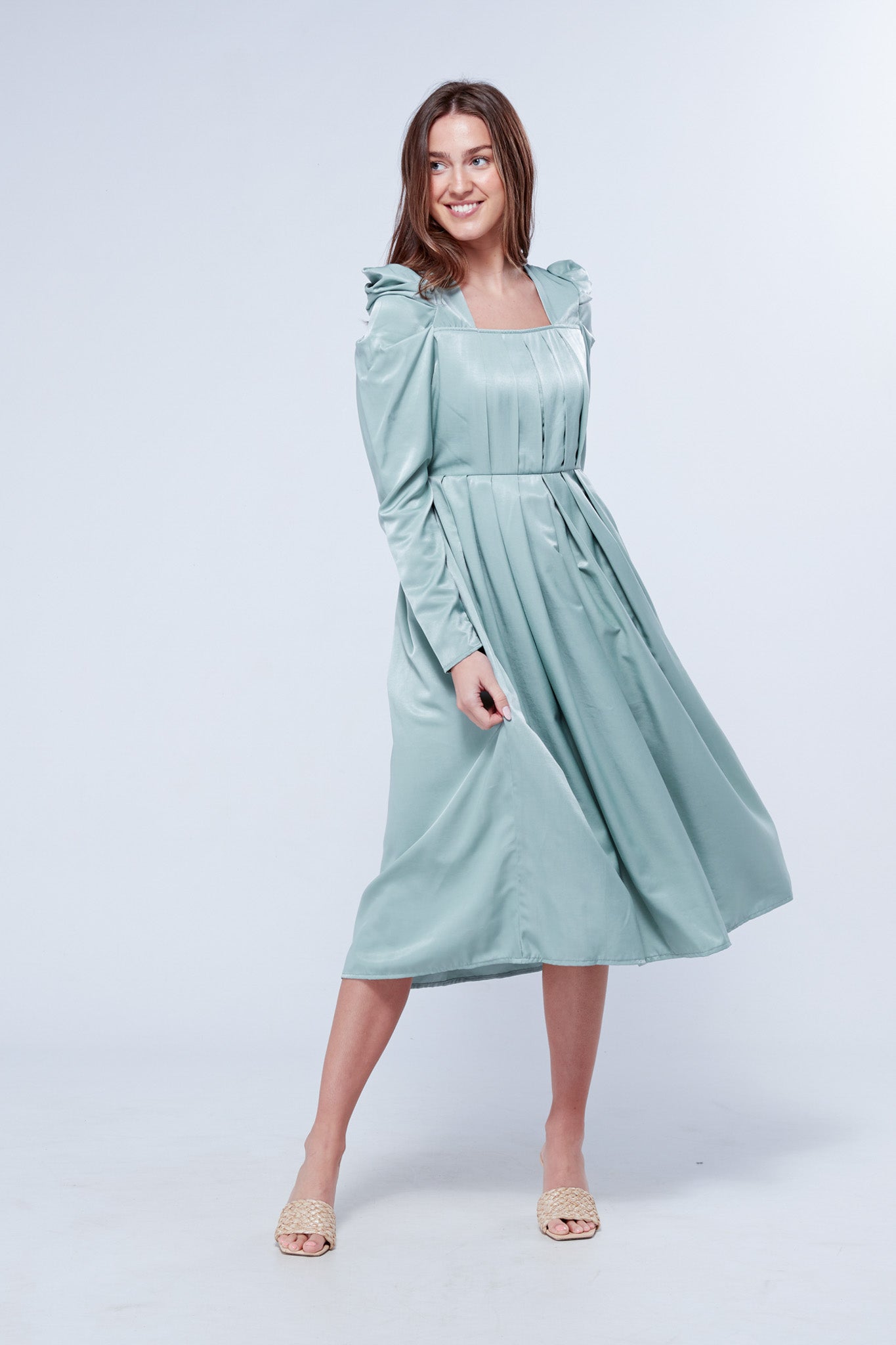 Harper Blue Shimmery Midi Dress