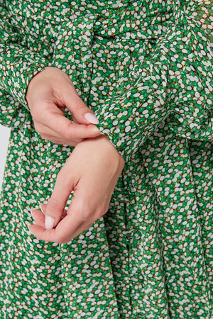 Sofia Green Front Belted Midi Dress - TAHLIRA
