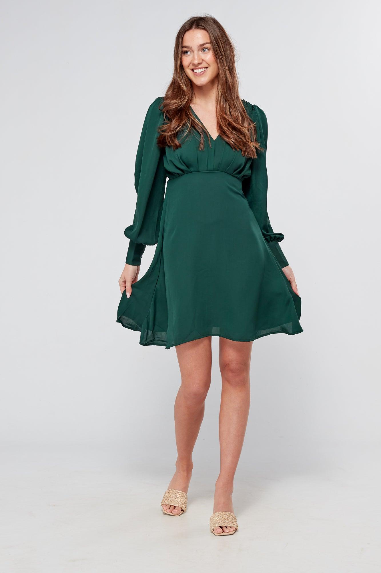 Layalina Green Mini Dress - TAHLIRA