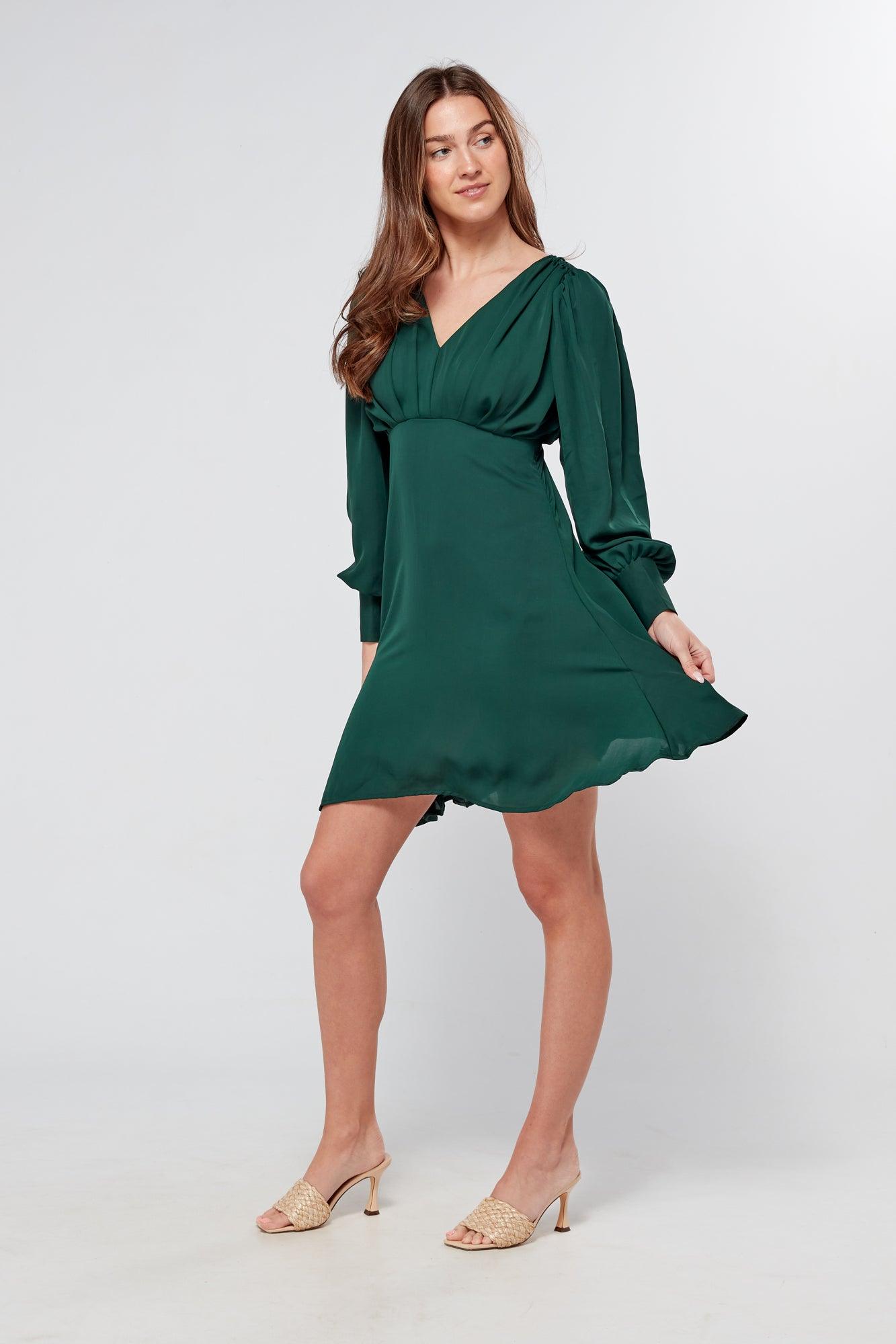 Layalina Green Mini Dress - TAHLIRA