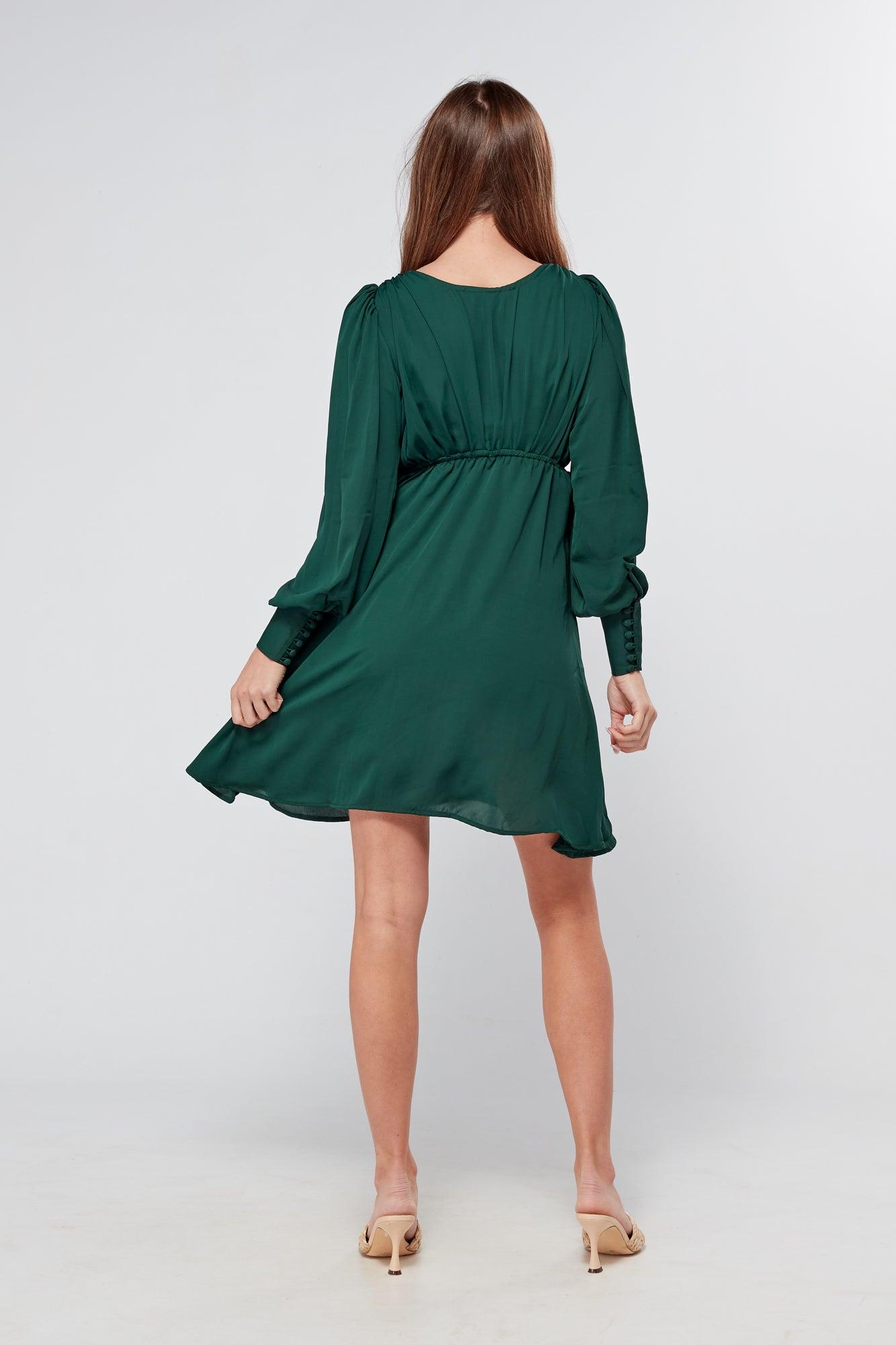 Layalina Green Mini Dress - TAHLIRA