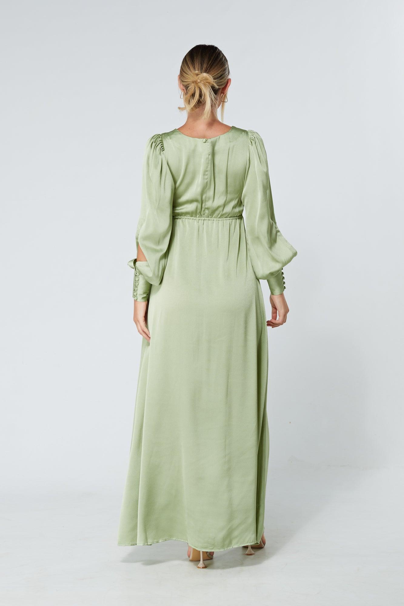 Olivia Knotted Front Soft Crepe Maxi Dress - TAHLIRA