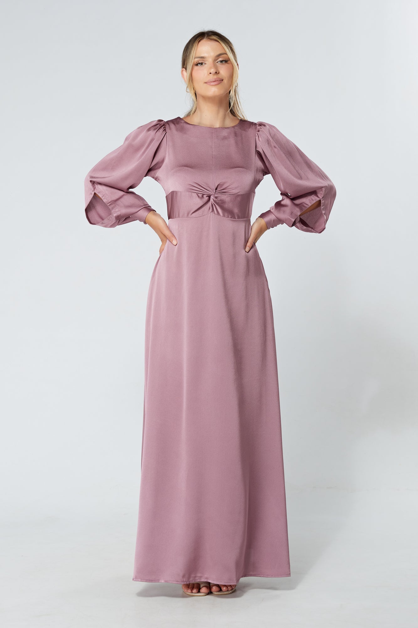 Lila Knotted Front Lilac Soft Crepe Maxi Dress