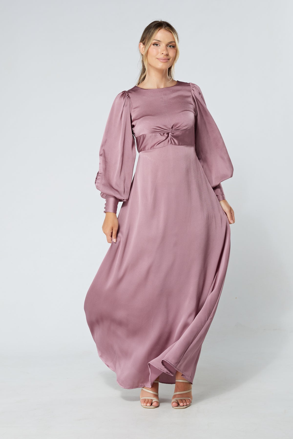 Lila Knotted Front Lilac Soft Crepe Maxi Dress