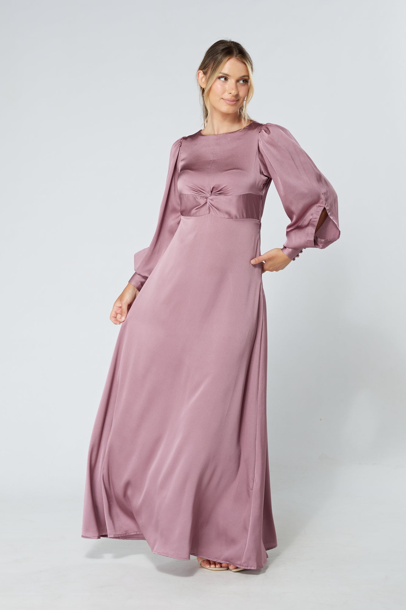 Lila Knotted Front Lilac Soft Crepe Maxi Dress