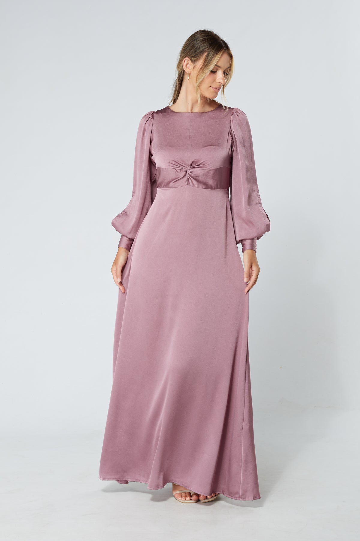 Lila Knotted Front Lilac Soft Crepe Maxi Dress