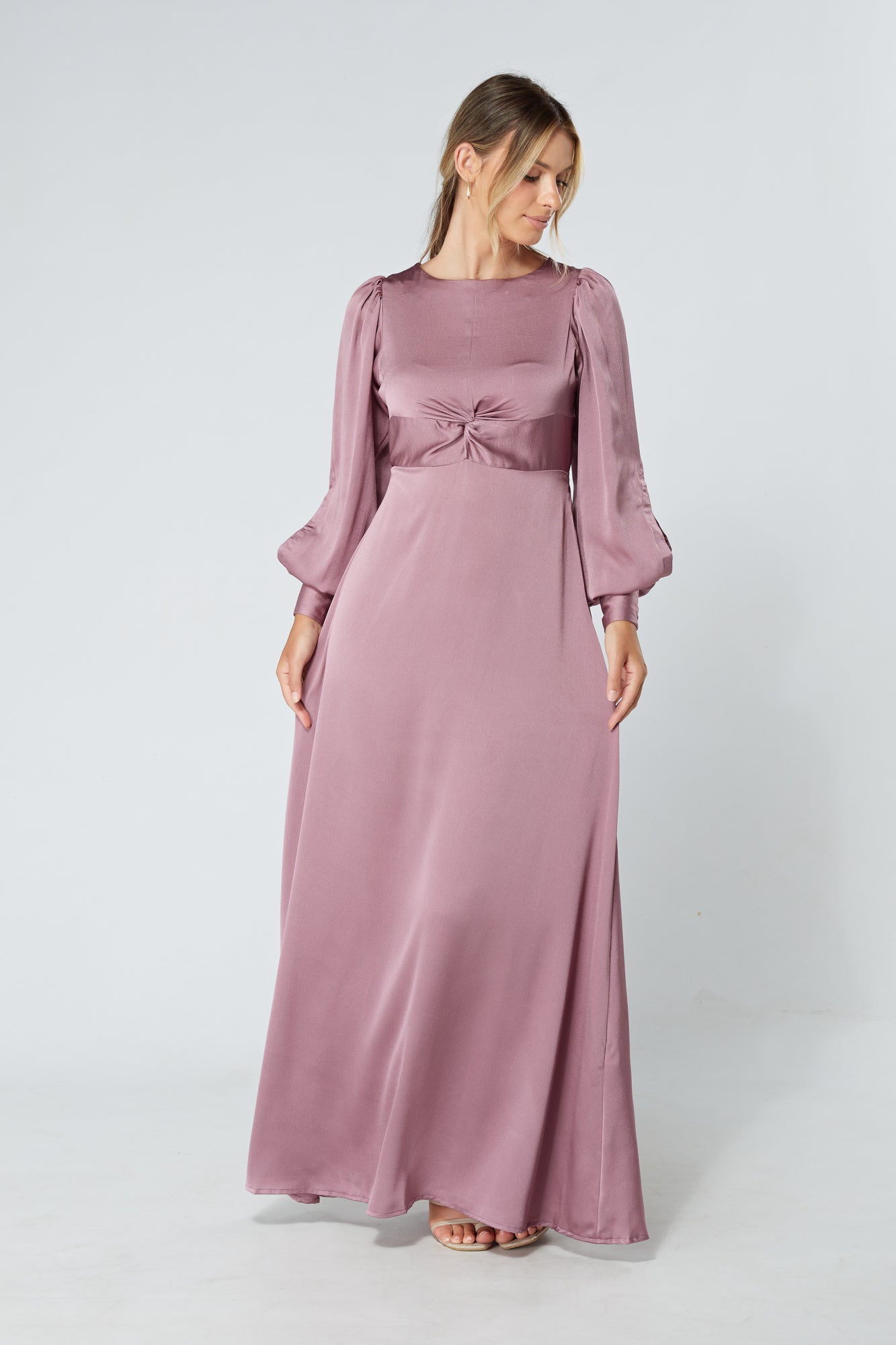 Lila Knotted Front Lilac Soft Crepe Maxi Dress
