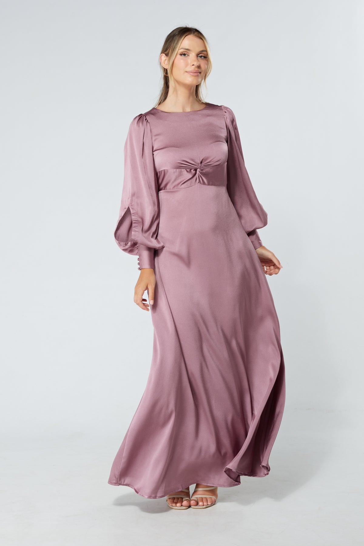 Lila Knotted Front Lilac Soft Crepe Maxi Dress