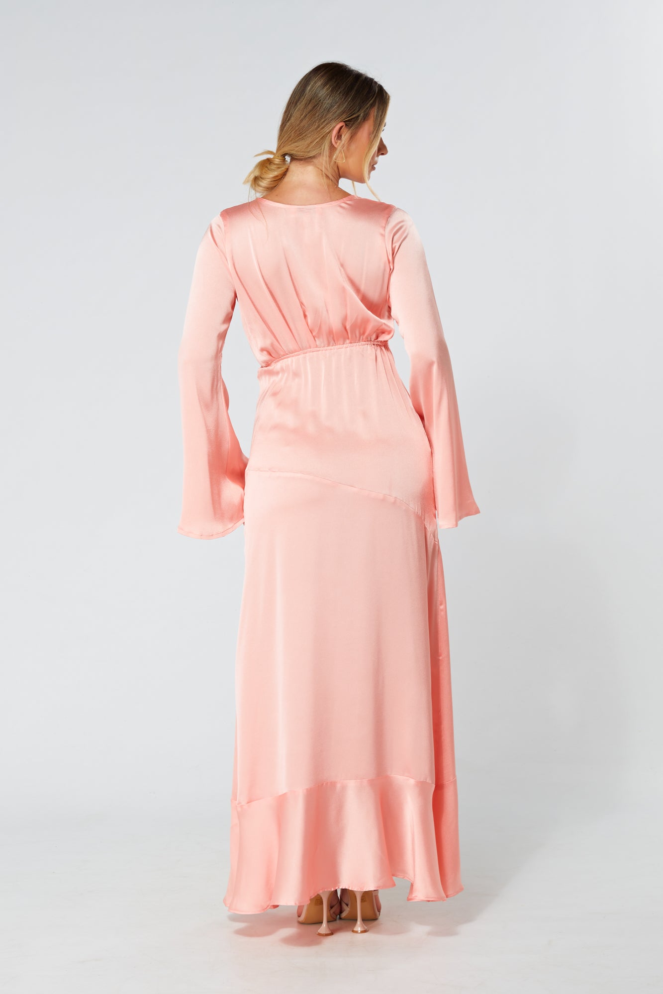 Lucia Blush Kimono Sleeves Maxi Dress