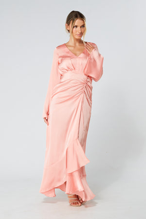 Lucia Blush Kimono Sleeves Maxi Dress