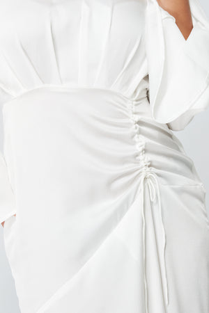 Lucia White Kimono Sleeves Maxi Dress