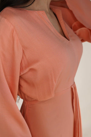 Ophelia Draped Super Soft Crepe Maxi Dress With Long Kimono Sleeves - TAHLIRA